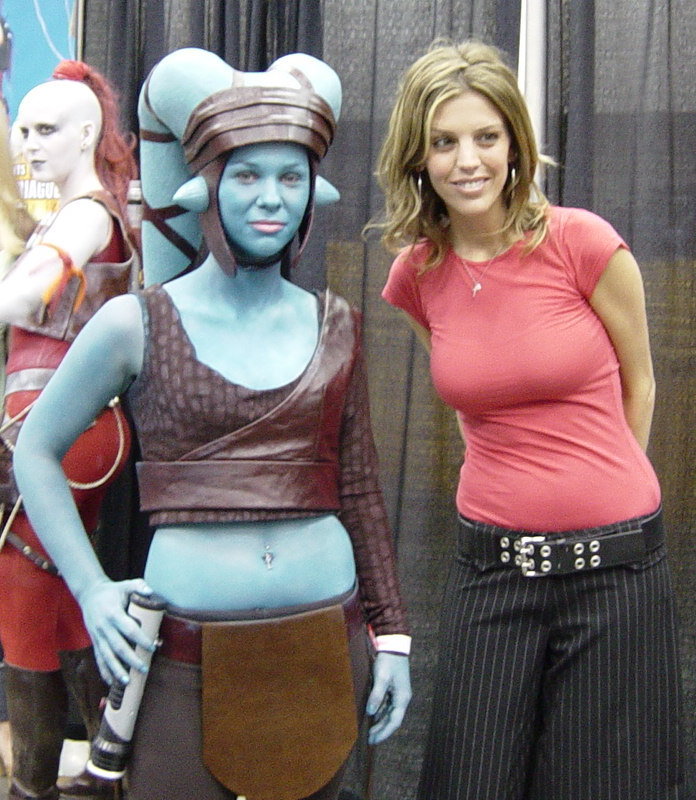 Aayla Secura Cosplayer with Amy Allen Who Played Aayla Secura